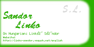 sandor linko business card